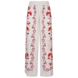 La Double J Wide-Leg Floral Print Silk Trousers - NWT